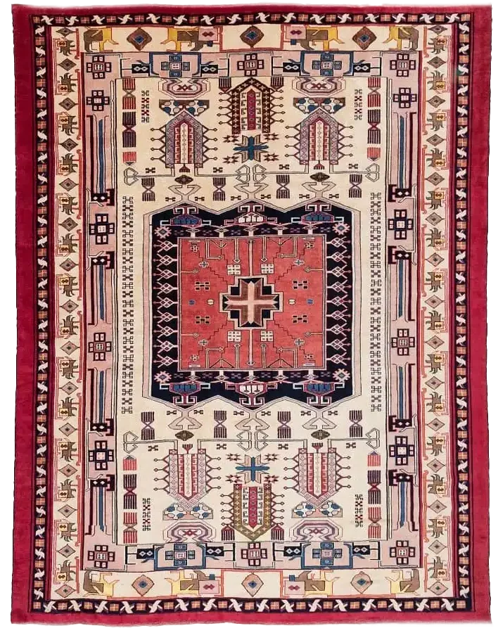 CL-10735 - قالی هندسی ترنجدار کلاسیک